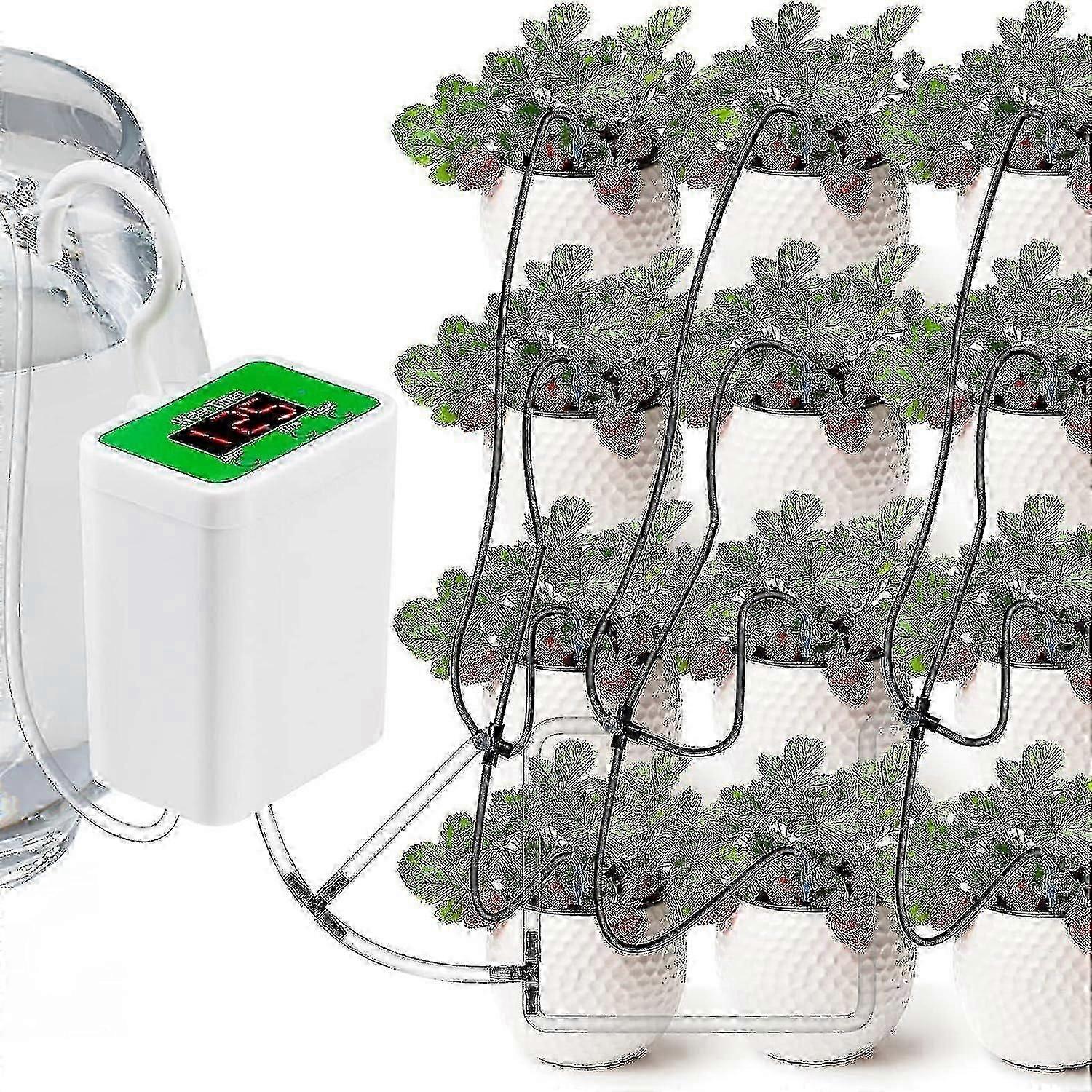 Automatisk vanningssystem for potteplanter, USB-dryppvanningssett med timer