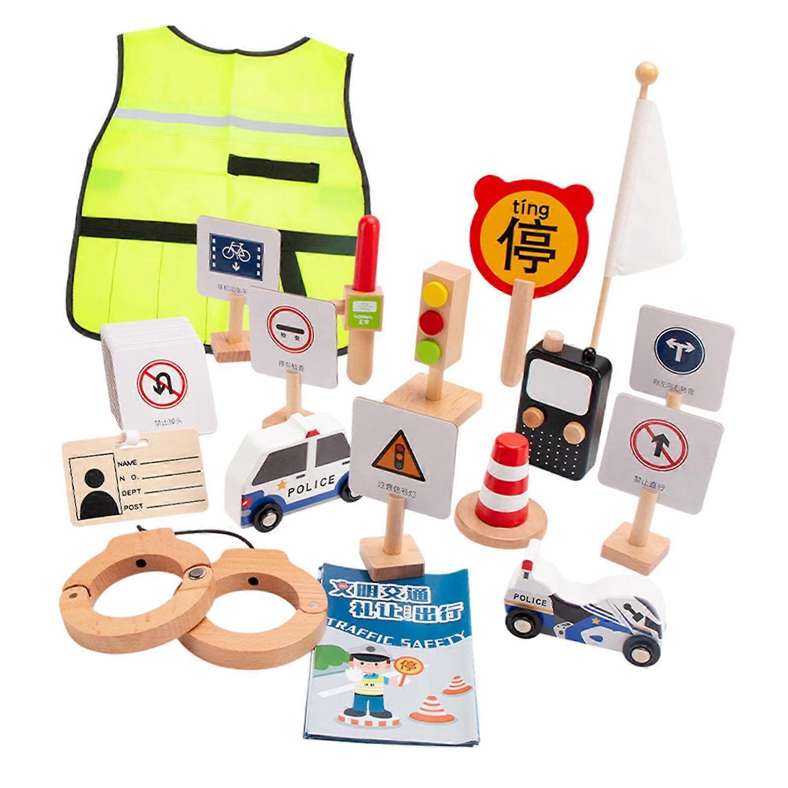 Street Signs Small Toy with Uniform Teaching Aids Learning Activity for Kids