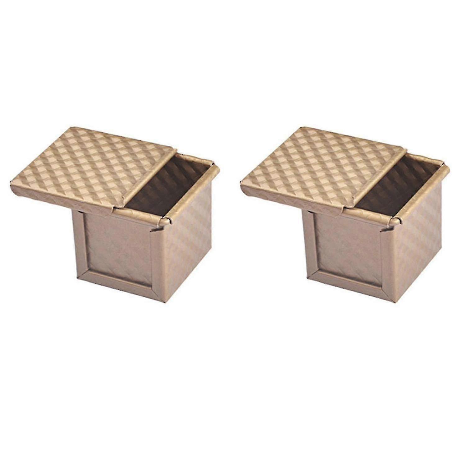 2x Square Loaf Pan with Lid Toast Mold Bread Pan Pullman Loaf Pan with Cover Non-stick Mini Water C