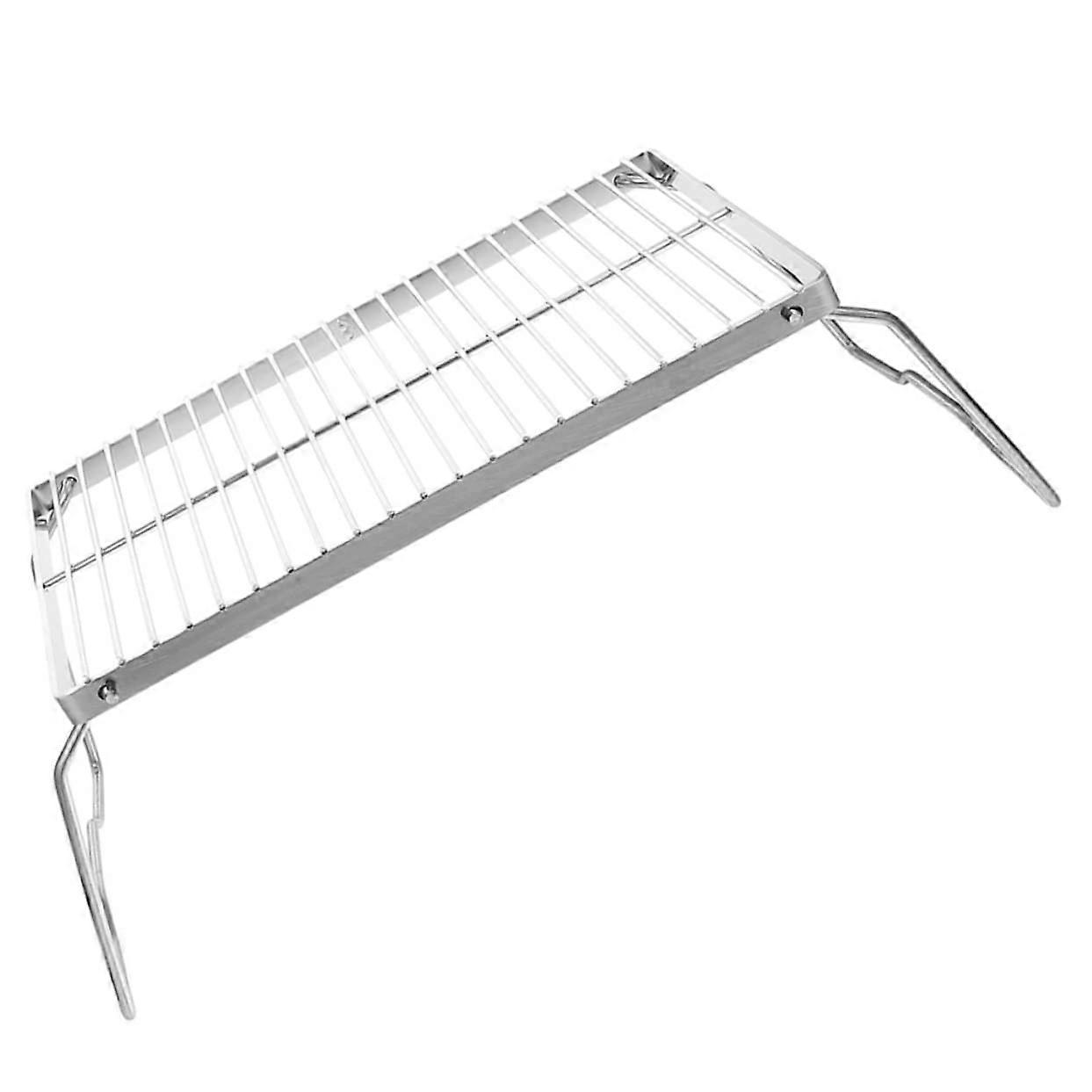 رف شواء قابل للطي من الفولاذ المقاوم للصدأ للتخييم والشواء في الهواء الطلق