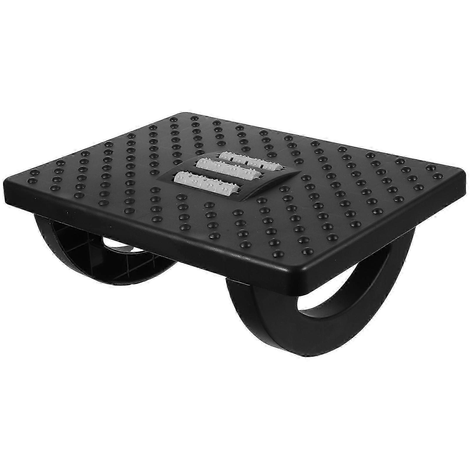 Untertischhocker mit Fußstütze und Rollen - 34x25x13cm Schwarz