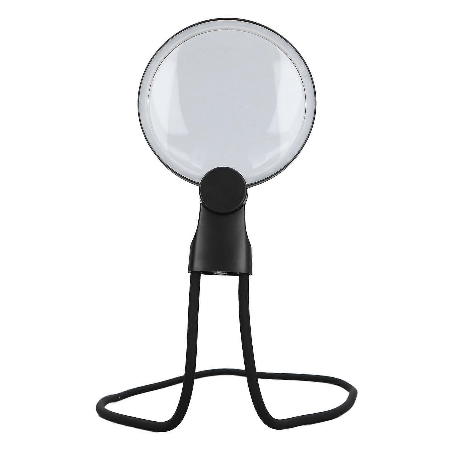 3X Neck Wear Magnifying Glass with Light Flexible Gooseneck Magnetic Suction Adjustable Brightness Round Shaped Neck Magnifier for Reading 