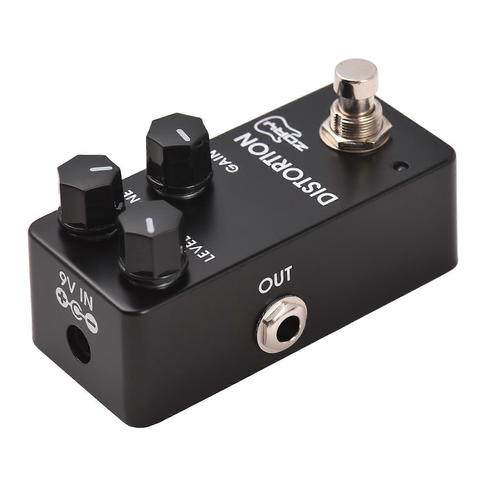 ZORY Guitar Distortion Effects Pedal LEVEL/TONE/GAIN DC 9V 6.35mm Input/Output Interface Aluminum Alloy Electric Guitar Distortion Effector with True