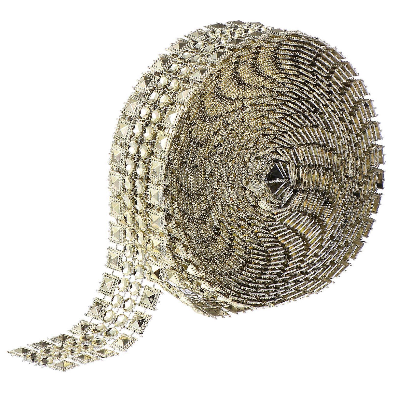 1 Roll DIY Cloth Fitting Delicate Rhinestone Ribbon for Decor Craft Making Material