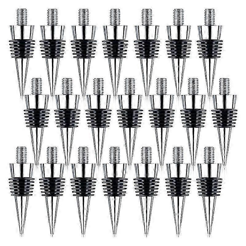 21pcs in lega di zinco vino bottiglia tappi kit con anelli, tappi riutilizzabili e inserti - nero / argento