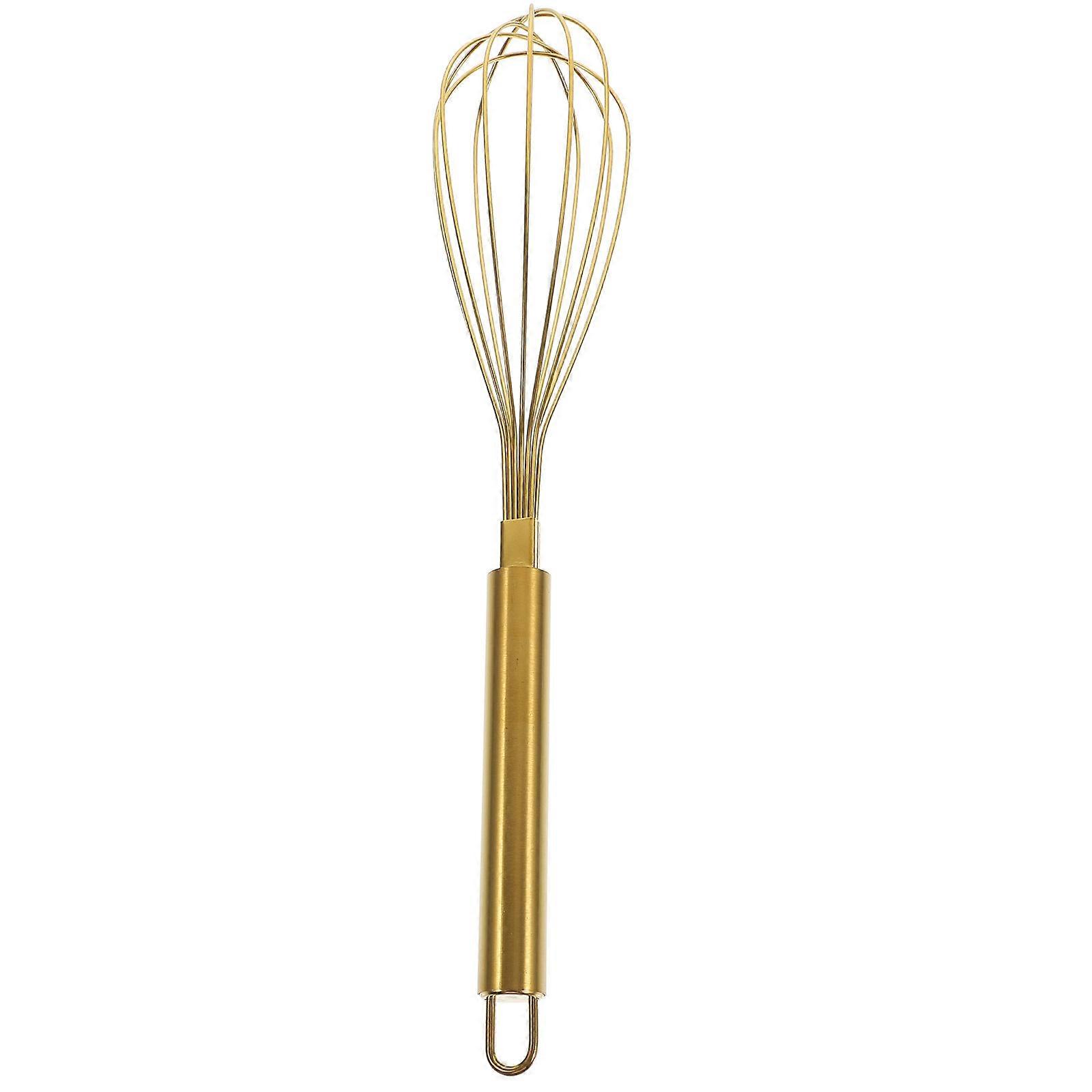 Stainless Steel Egg Whisk Gold Wire Stirrer for Kitchen Use