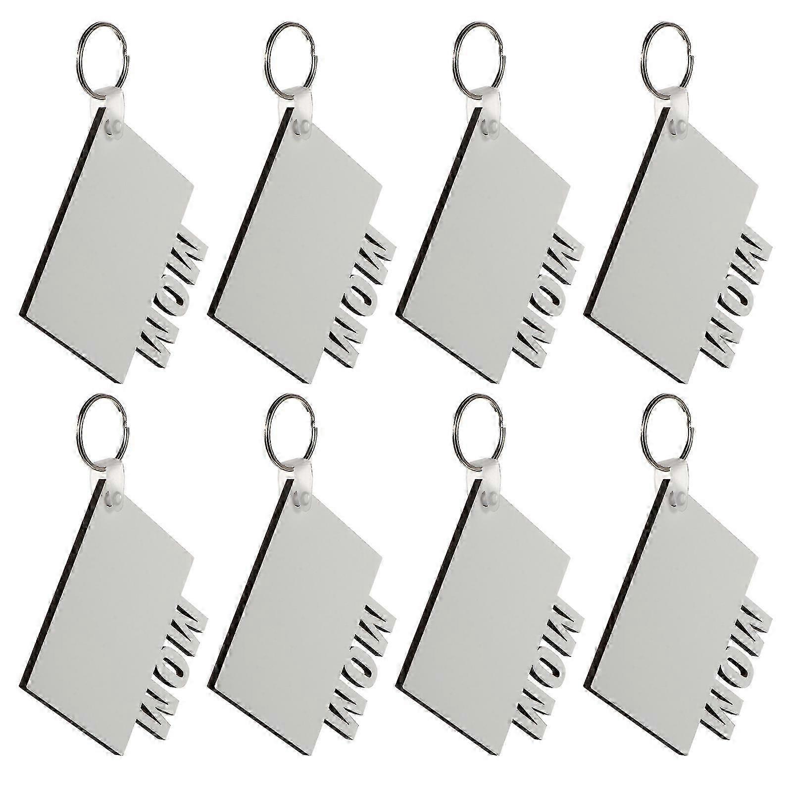 8個の昇華キーホルダーブランク熱転写写真ギフトママお父さんのハートタグ7.4X7.4cm