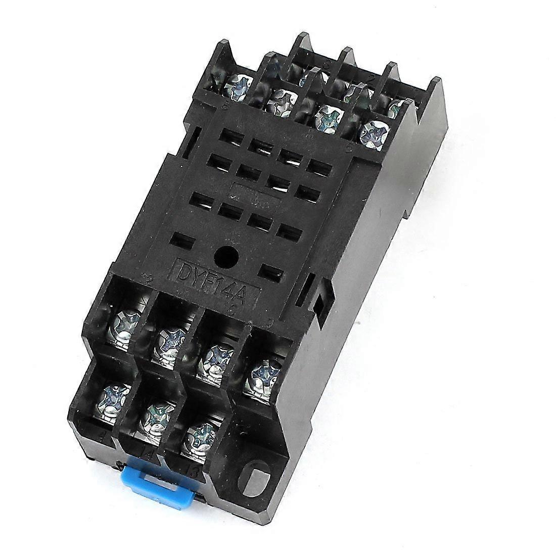 DYF14A 14 Control Electrical P 14P 14 Screw Terminal 35 mm DIN Rail Mount Relay Socket Base Black Relay Relay