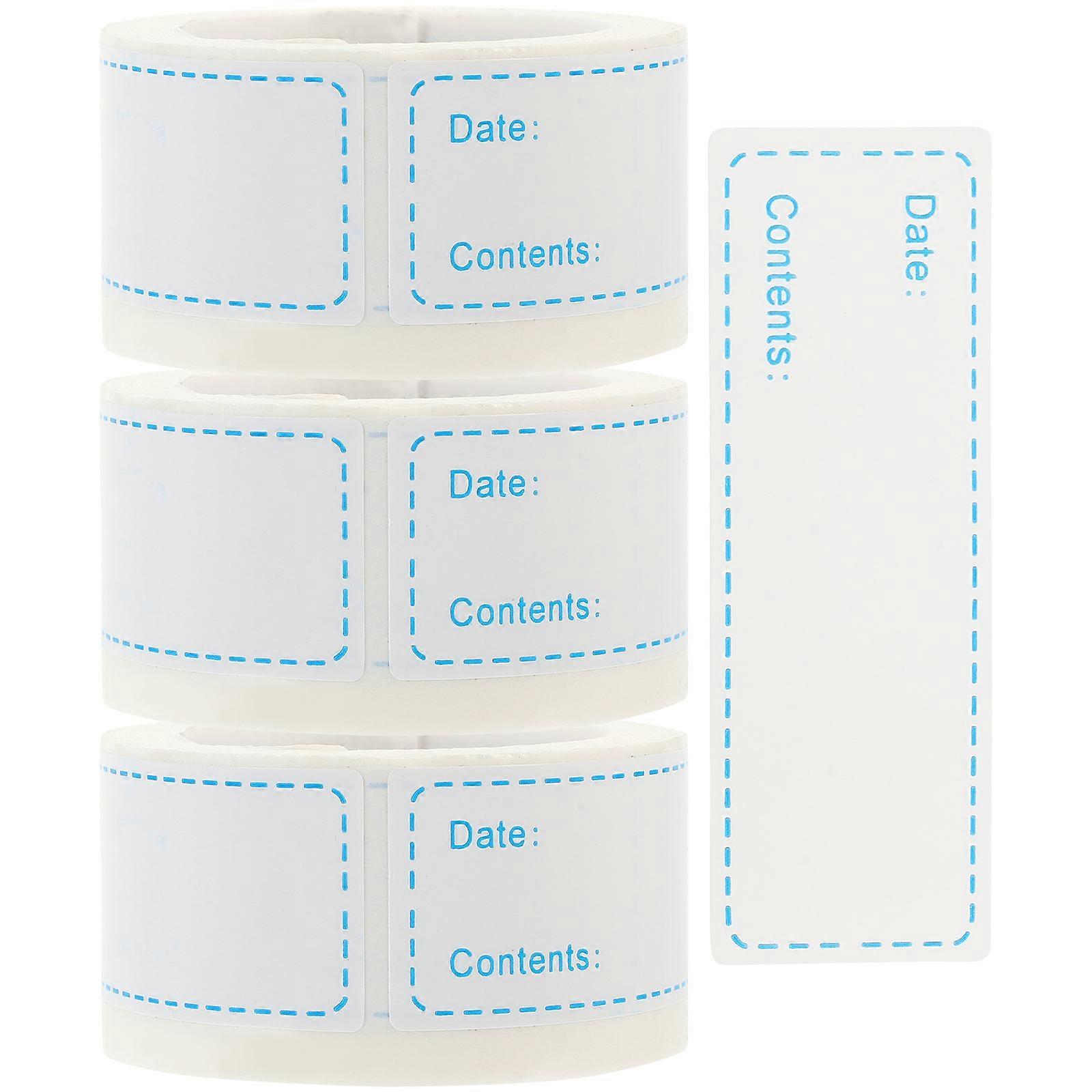 Kitchen Label Stickers Food Labelling Stickers Storage Label Freezer Compatible .5X2.5cm 3 Rolls