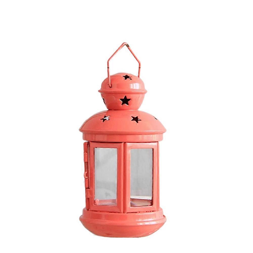 Iron Candlestick European Style Candle Holder Romantic Atmosphere Watermelon Red S Windproof 1Pack