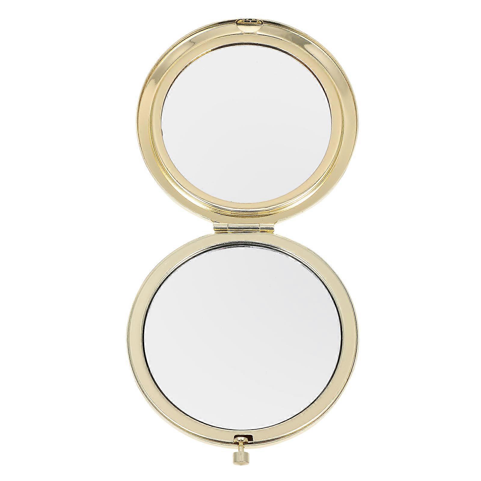Foldable Mirror Compact Double-Side Handheld Cosmetic Use Mirror Chic 8X7.2X1CM 1Pack