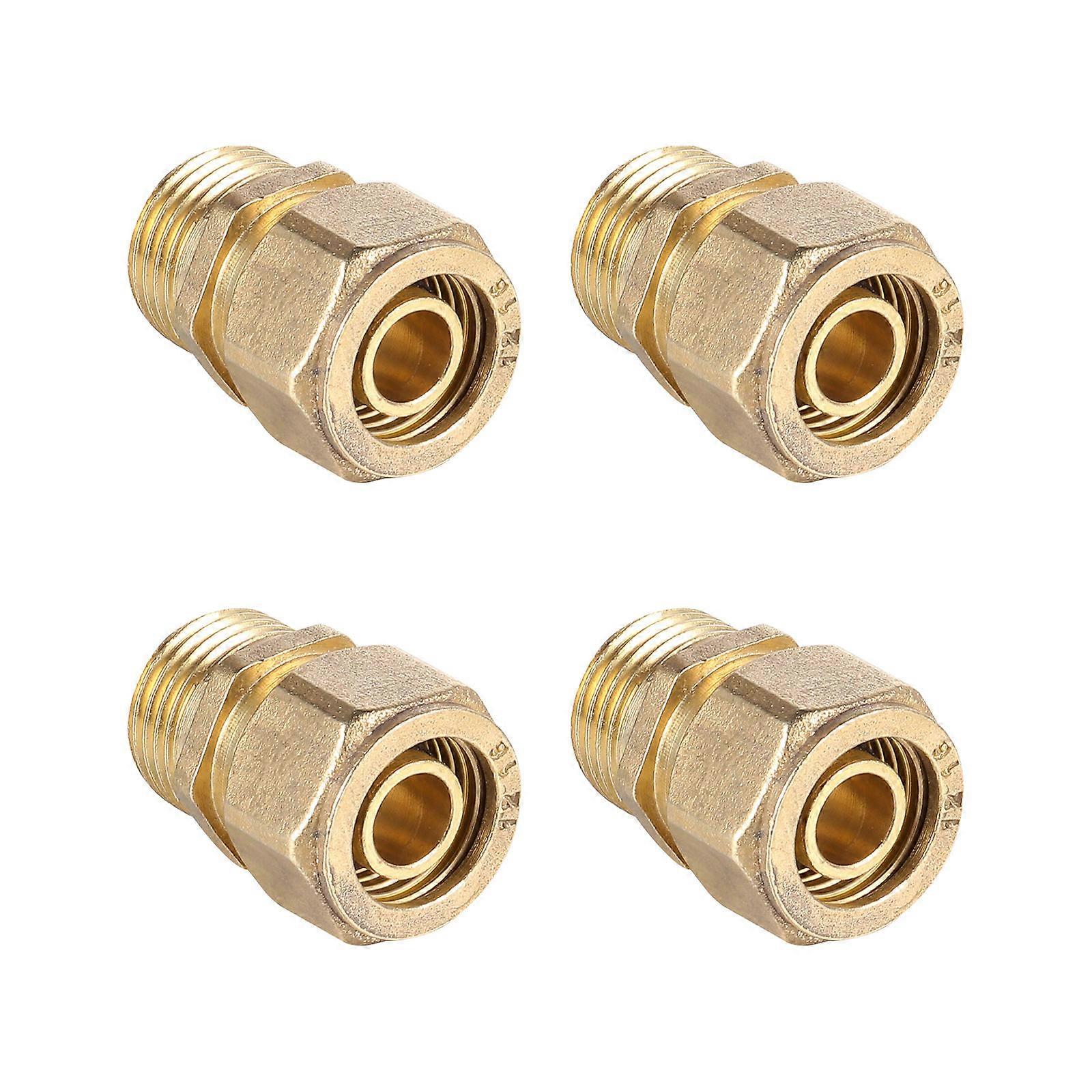 4pcs Copper Hose Fitting Connectors, Outer Thread Tube Connectors for Water, Oil, and Air Applications – Durable and Strong for Various Industries