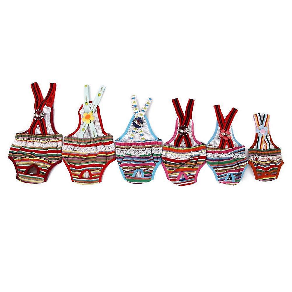 Dog Reusable Diapers Suspender Style Prevent Staining Indoor Use Female Dog XL Assorted Color 1Pcs