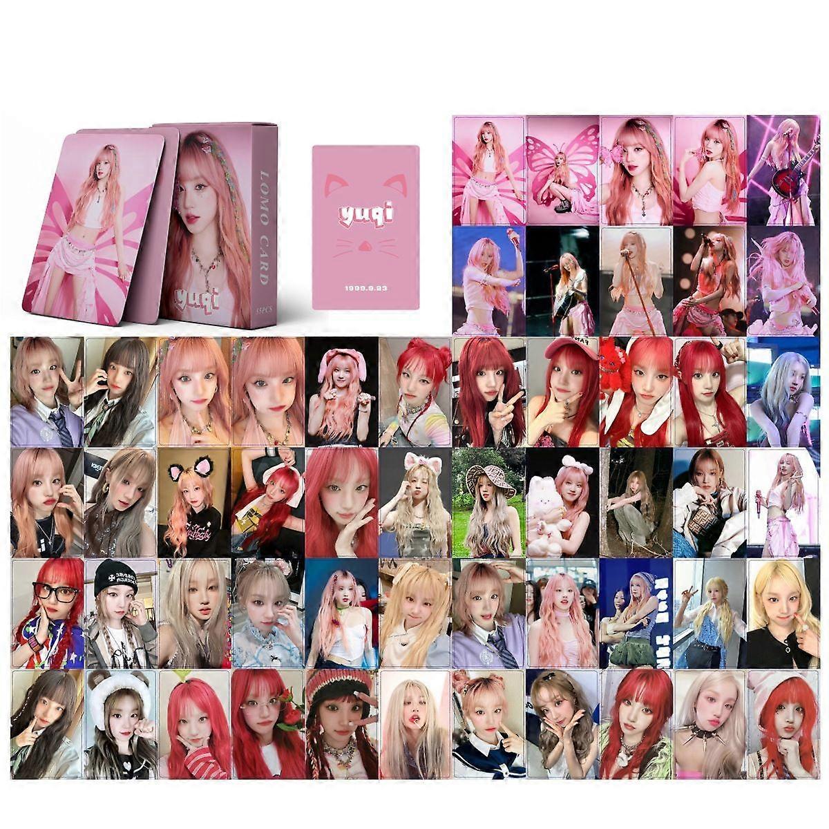 1 مجموعة من بطاقات صور ألبوم Gidle تحتوي على بطاقات صور 55/50 بطاقات Gidle Lomo هدية لبنات المعجبين