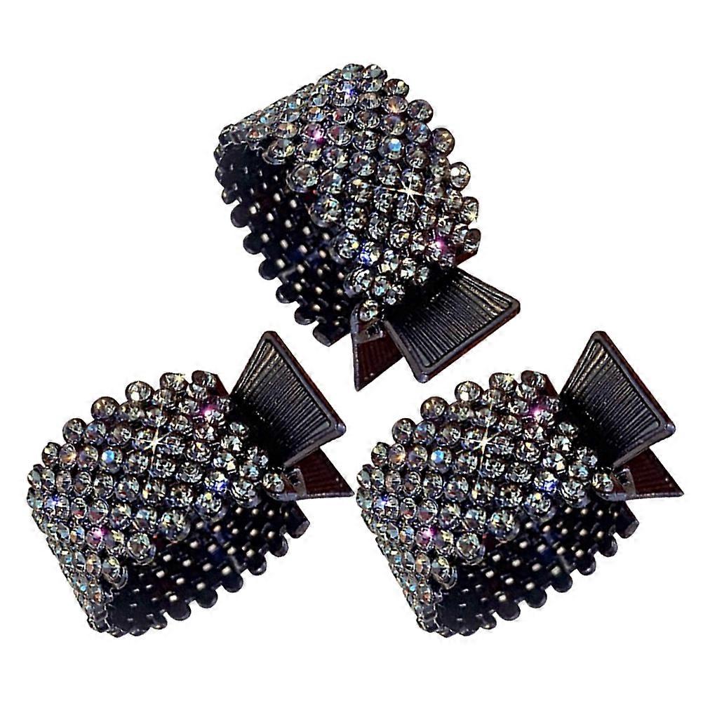 a polished and professional product description based on your input:
**3pcs Shining Rhinestone Hair Claw Clips for Women – Elegant Ponytail