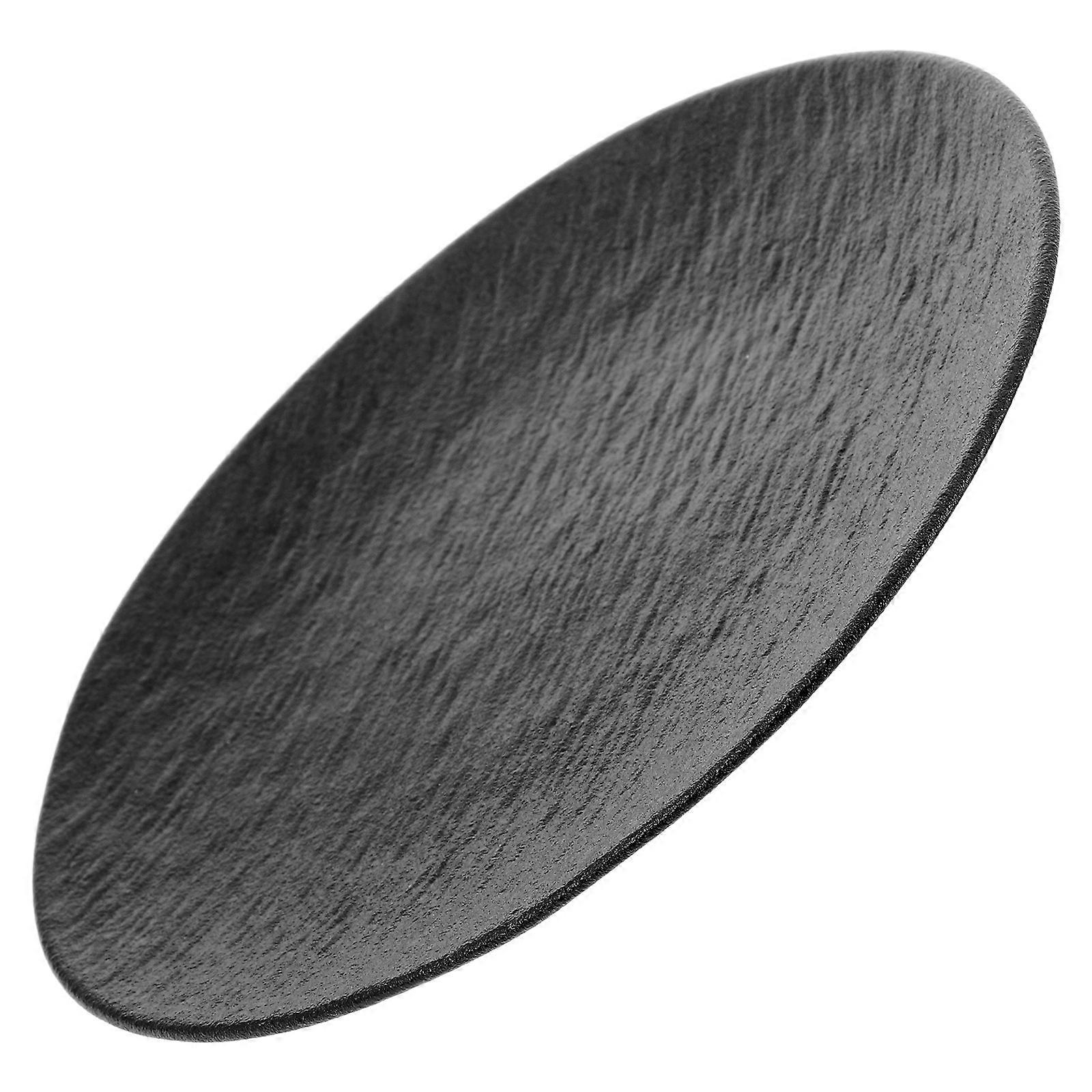 Ceramic Dinner Plate 8 Inch Modern Flat Kitchen Restaurant Black Microwave Safe 1Pcs