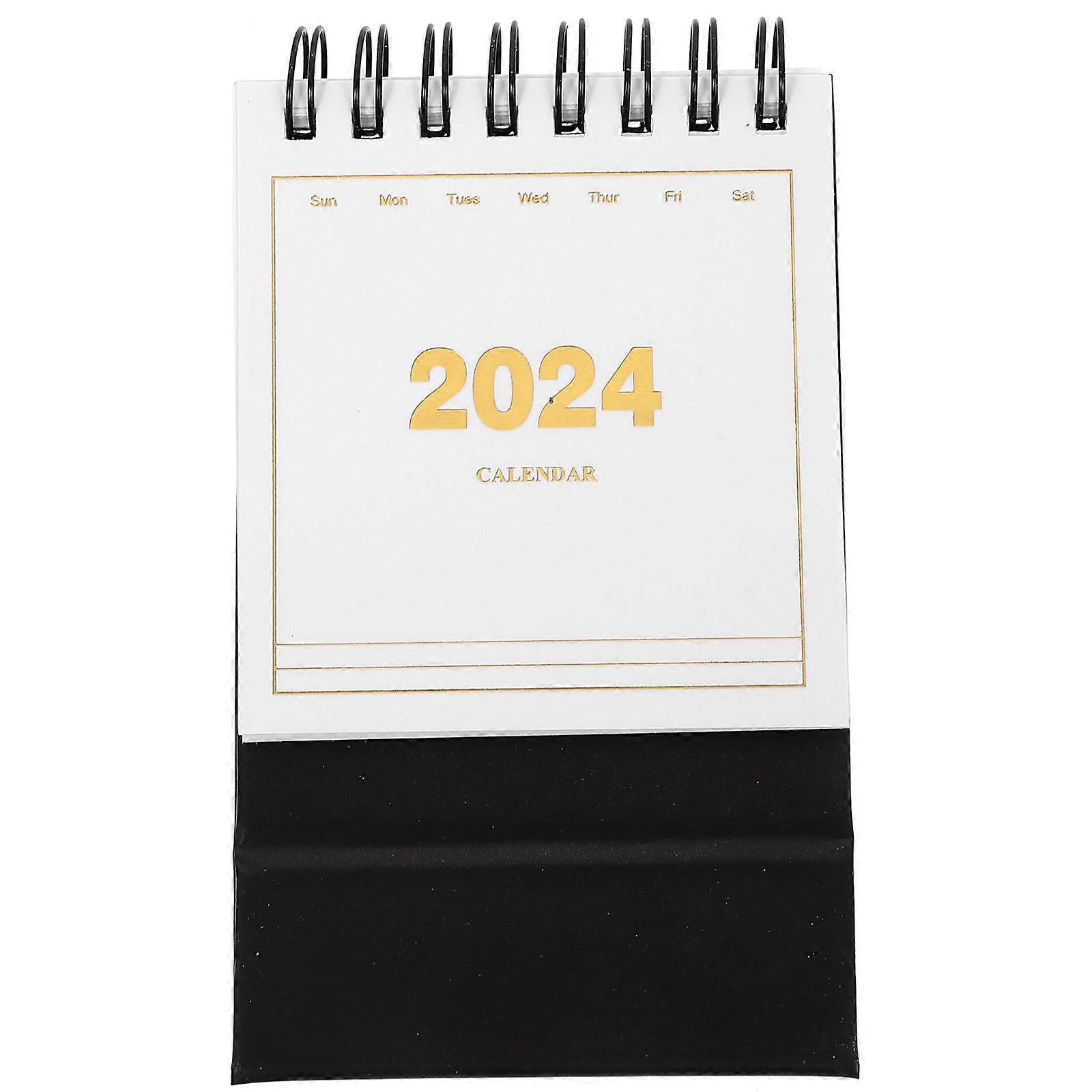 Mini Desk Calendar Mini Calendar 2024 Home Use Metal Ring 1Pack
