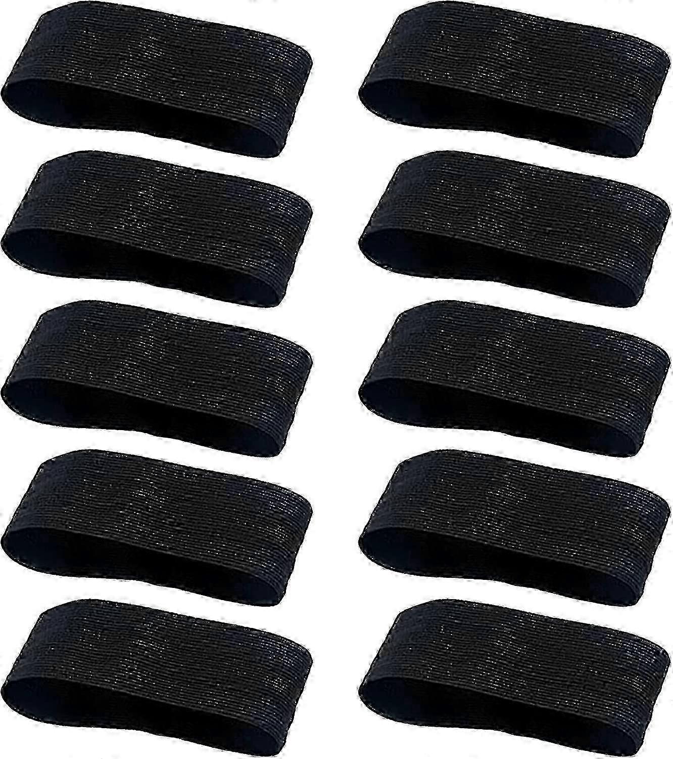 10 قطع شارات سوداء مرنة لرياضات الجري لكرة القدم ، عصابات حداد قابلة للتعديل مع إغلاق حلقة للرجال والنساء SZRH