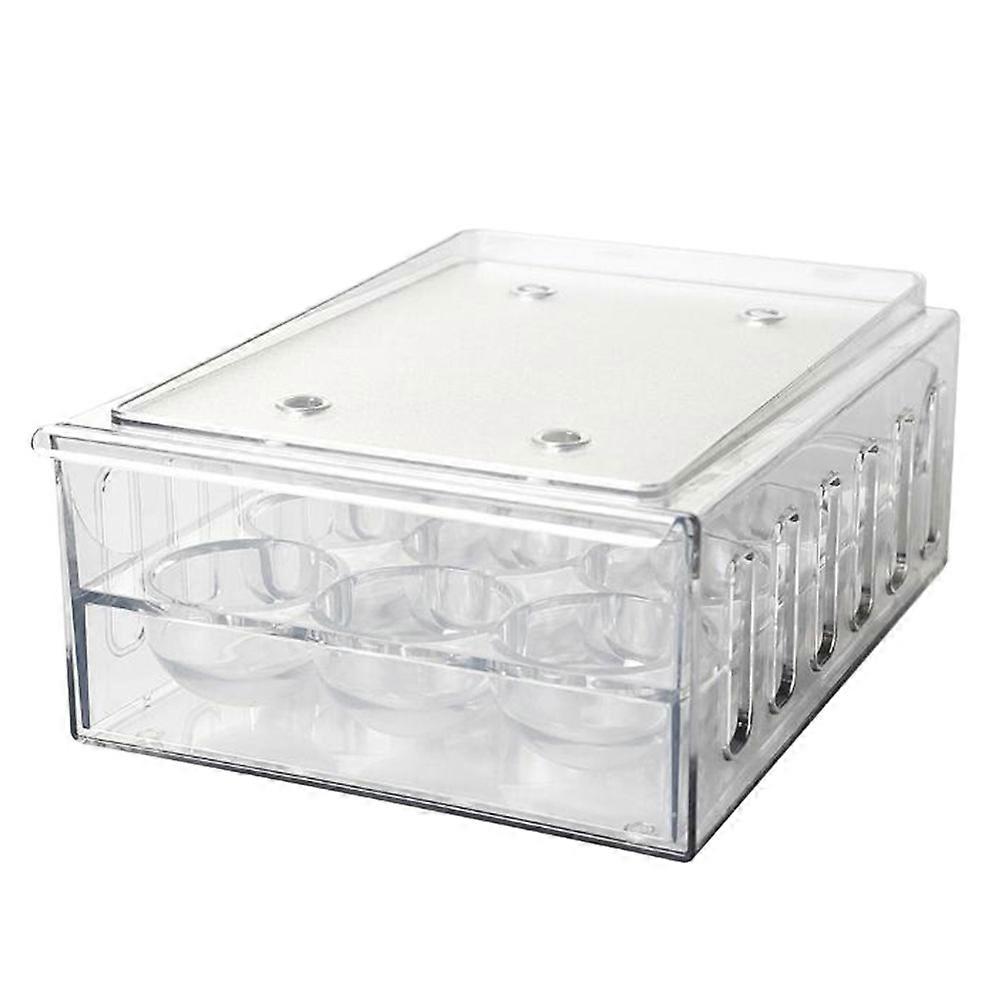 Transparent PP Egg Organizer with Drawer Design for Home Use Beautiful and Practical 1pc