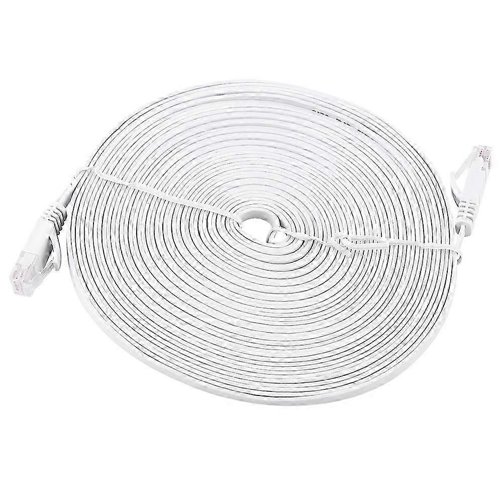 RJ45 CAT6 Ethernet Network Flat LAN Cable UTP Patch Router Cables 1000M White 10meters
