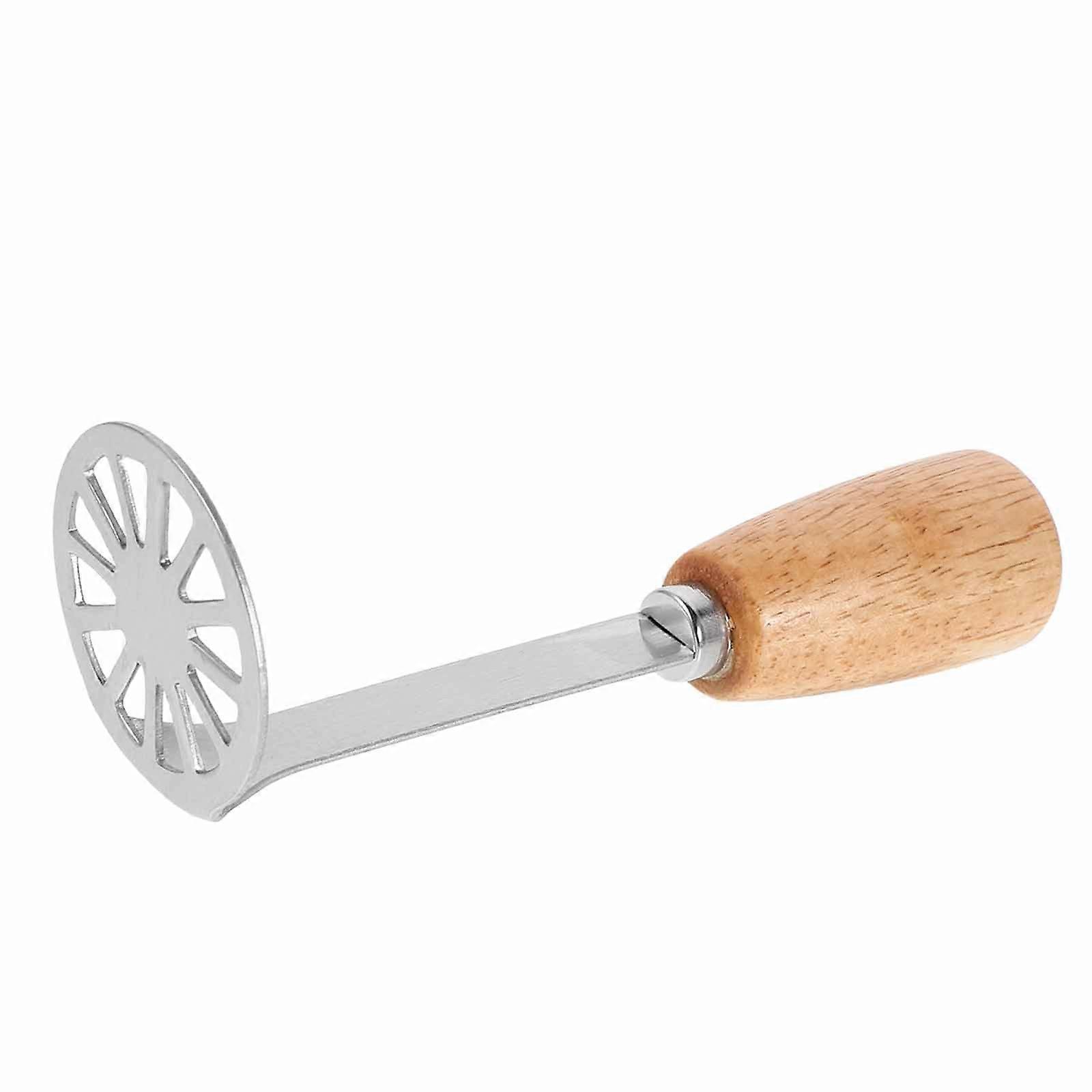 Manual Masher Potato Hand Masher For Mashing Potatoes And Vegetables Ergonomic Handle Light Brown 15.50X5.60X5.00CM Thickened Stainless Steel 1Pack