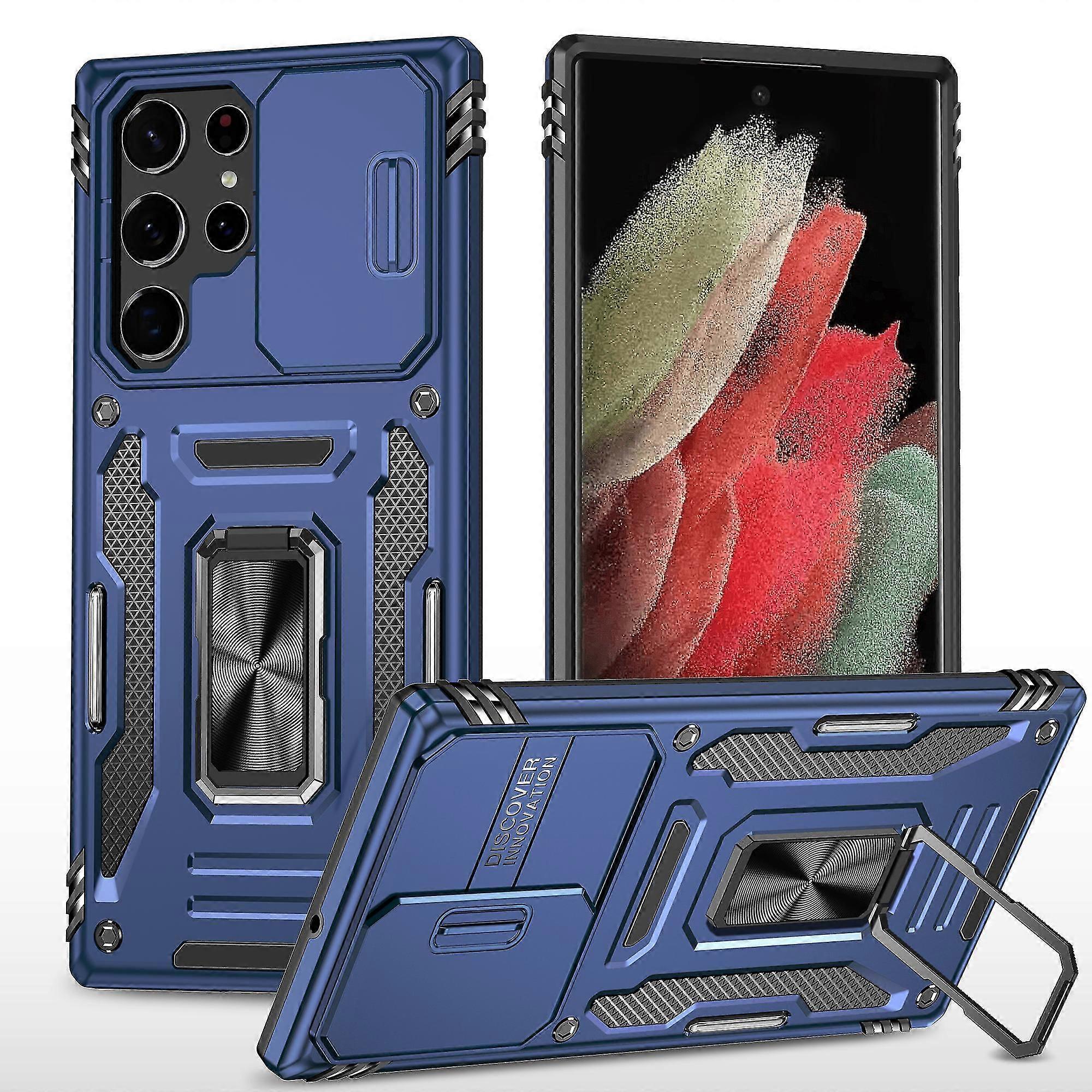 Case For Samsung Galaxy S23 Ultra S22 S21fe S20 S10 A53 A73 A13 A52s A14 Slide Camera Full-body Shockproof Rugged Military Grade