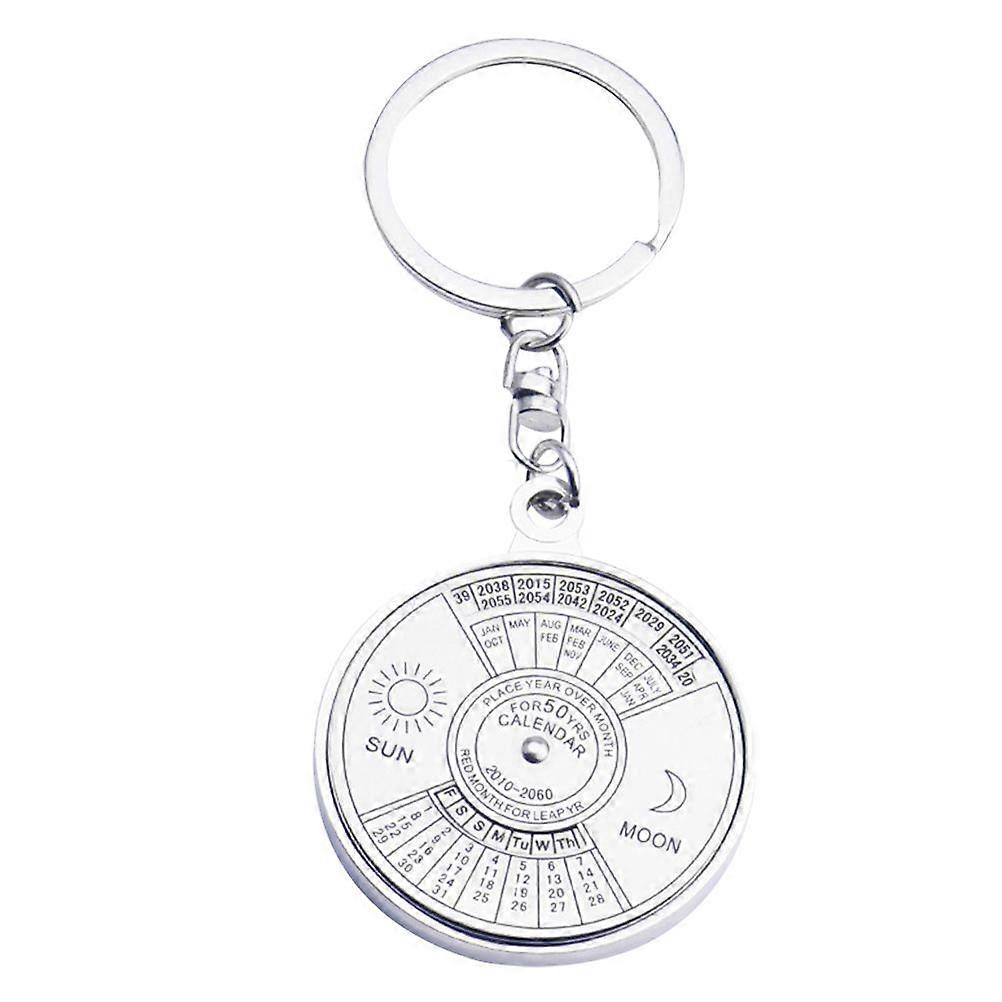 1Pc Multifunctional Keychain Creative Compass Pendant for Outdoor Silver