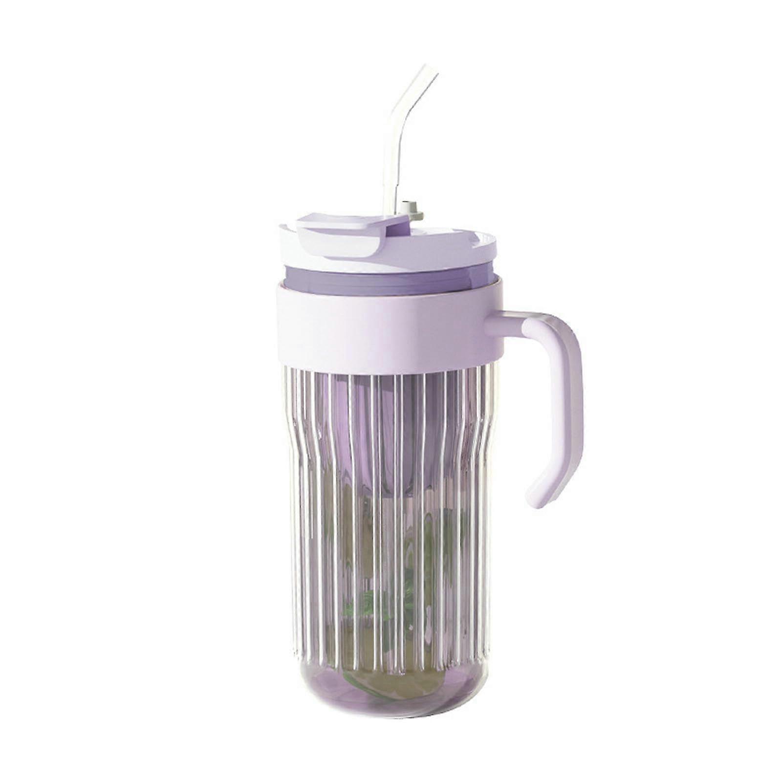 Large Capacity Handle Cold Brew Cup Tea and Water Separation Double Drink with Lid Purple