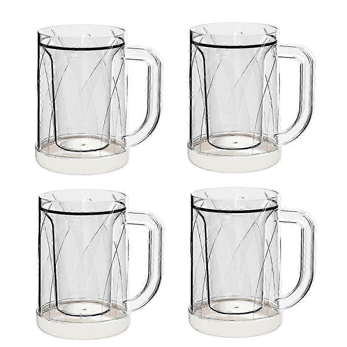 4 Pcs Frozen Beer Mugs for Freezer Double Wall Gel Frosty Freezer Mugs Beer Ice Mugs for Freezer Dri Edition 0701