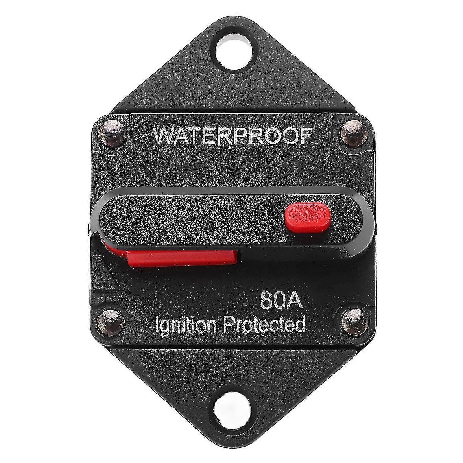 32V Circuit Breaker with Switch Manual Reset Waterproof for Vehicles 80A