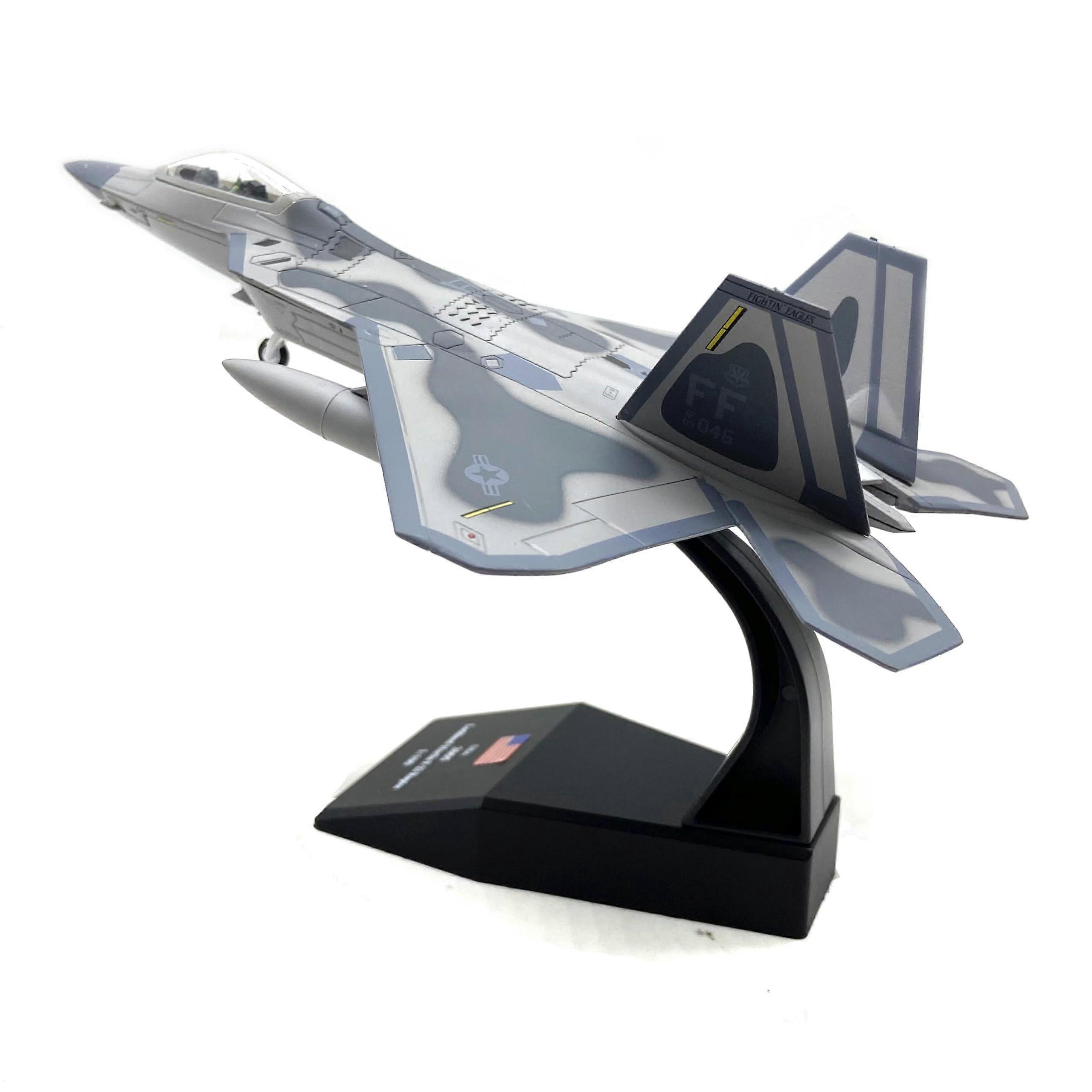 1/100 Scale F22 Raptor Model Airplane Fighter Jet Diecast Military Aircraft Model for Men