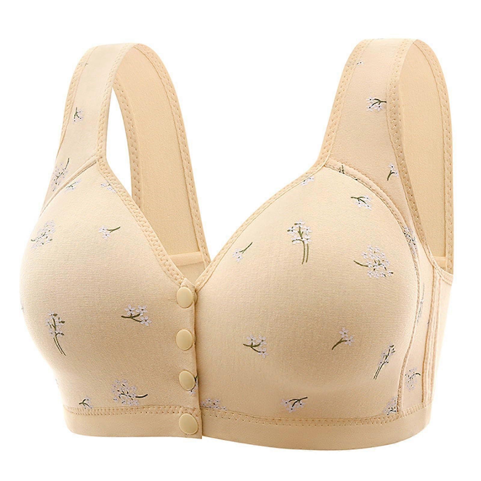 Underbust Sweat Protection Buckle, Lace Edge, Movement, Seamless, Yoga, Sleep, Large Bra Fitness 40 Beige