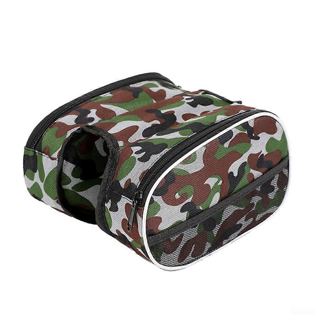 Top Tube Tool Bag With Reflective Strip Camo 3 Bike Tool Storage Quick Access