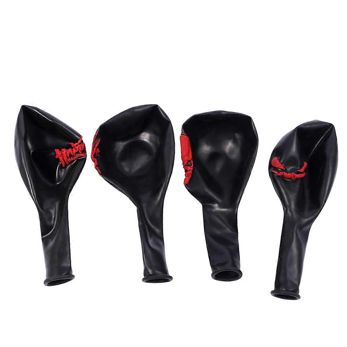 Halloween Balloons Blood Printed 12 Inches Black Latex For Ghost Party 40Pcs