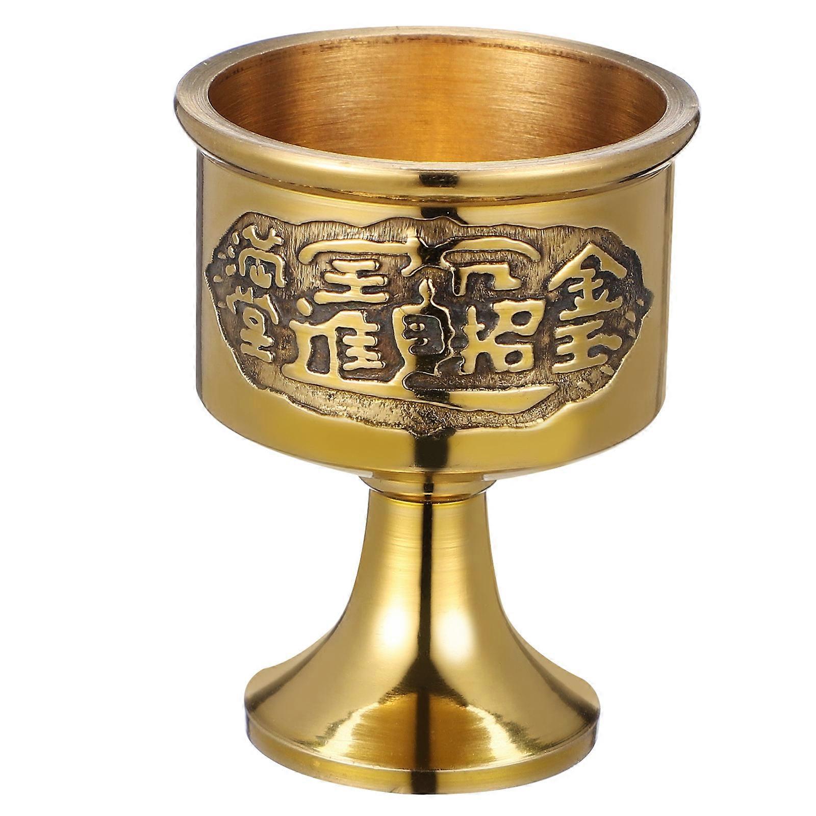 Ornamental Cup Copper Altar Cup Ritual Use Storage Holder Temple Use Shiny Decorative 1Pack