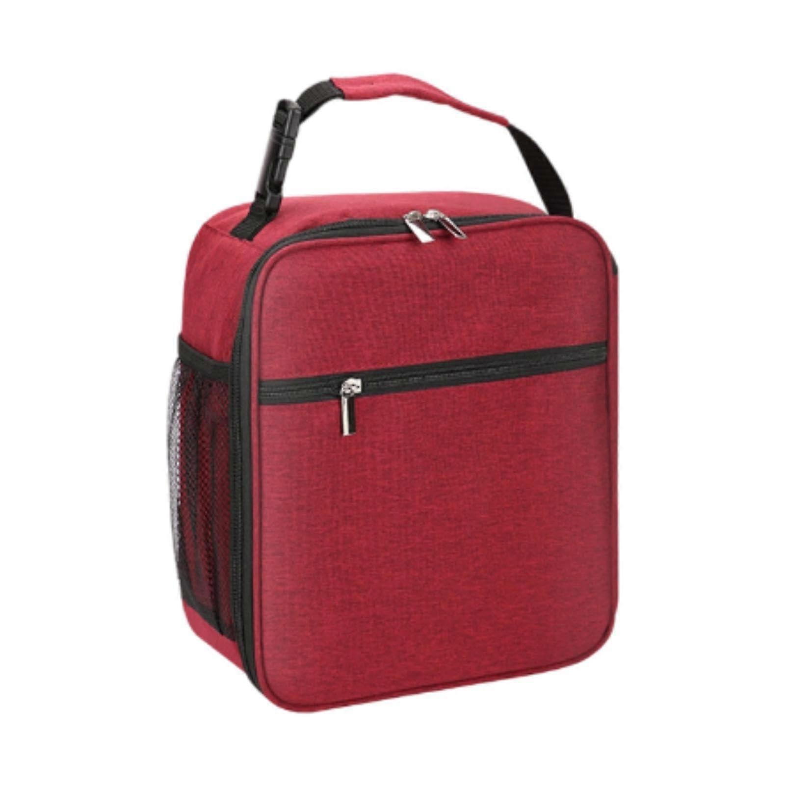 Portable Cooler Bag with Side Pocket for Picnics and Outdoor Activities, Red, Insulated, Durable, Easy to Carry