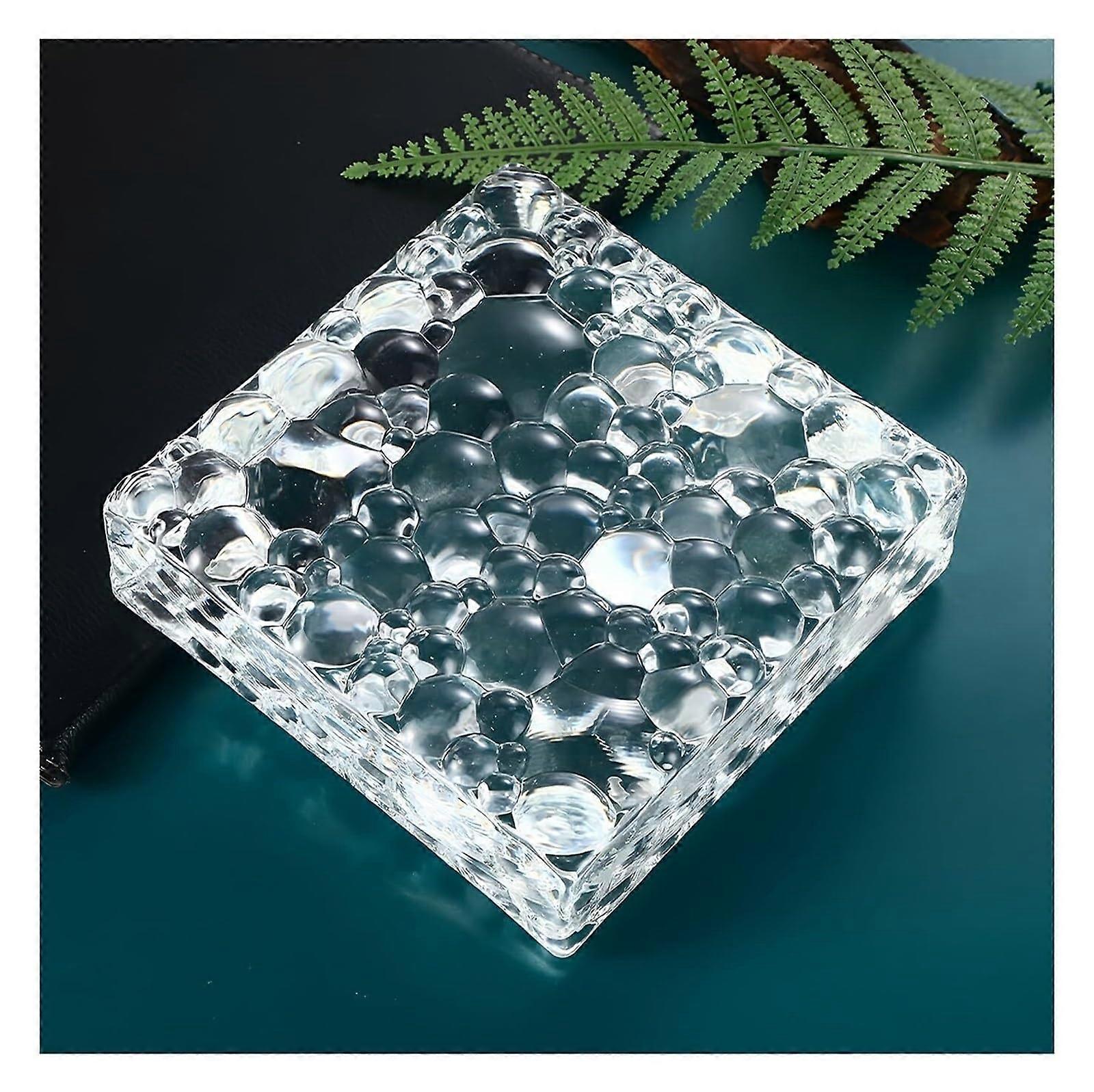 Double-Sided Rectangular Clear Glass Block for Home, Bar, and Hotel Decoration - 5 Pieces, 5.9x5.9x1.9 in, Privacy and Light Transmission