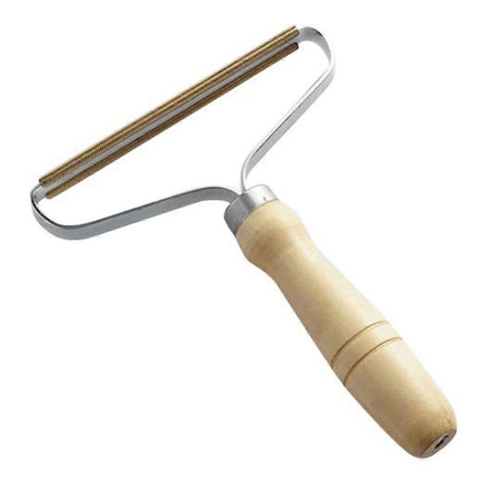 Sweater Lint Remover Clothes Fuzz Manual Defuzzer Wooden Handle Remove Pet Hair