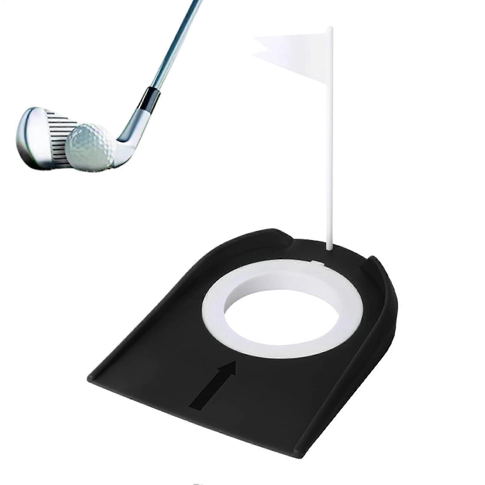 Golf Lochbecher Training Aid for Putting Practice Practice Set with Target Flag for Game Improvement, Indoor and Outdoor Use, Black