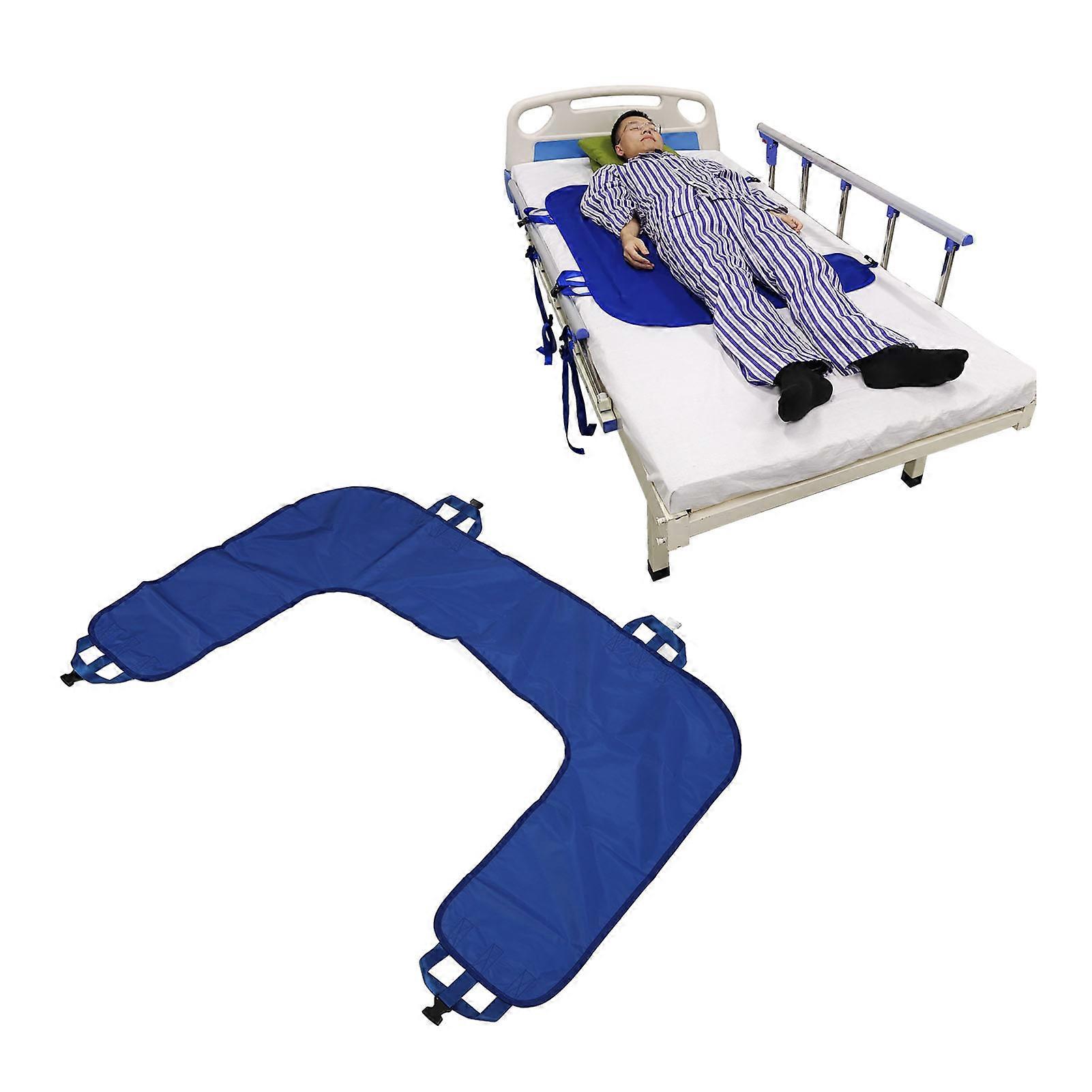 U Shape Patient Turning Sheet with Fixation Straps Labor Saving Bed Ridden Patients Lifting Pad Medium Size 