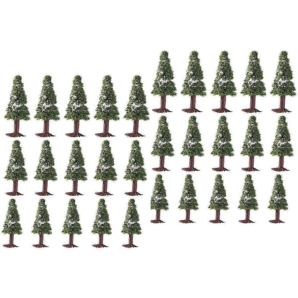 Model Train Tree Simulation Tiny Tree Model Mixed Pine Model Realistic Style Green 12.5x4x4cm Indoor Display 30Pack