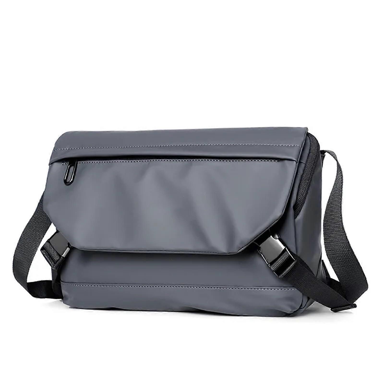Briefcase For Men: Functional Messenger Bag, Gray, Large-Capacity Shoulder Messenger Backpack, Outdoor Use
