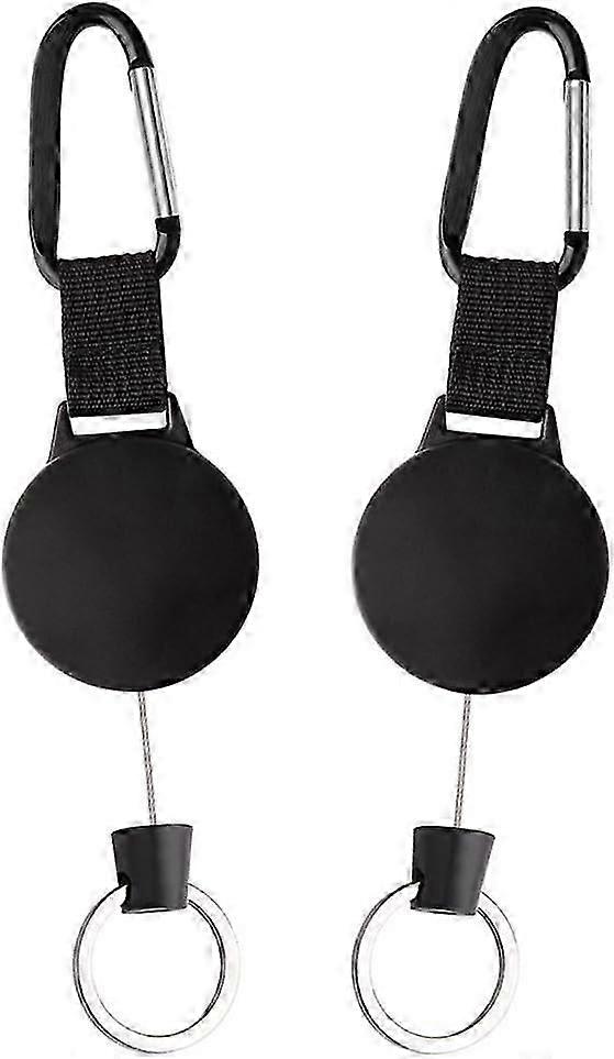 2 Pieces Heavy Duty Retractable Key Chain Key Reel