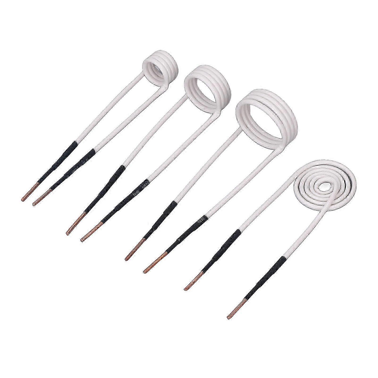 4-Piece Induction Heater Coil Kit - High-Frequency HVAC Accessories with 2.5mm Brass Core & Flat Round Cake Shapes (20, 30, 40mm)