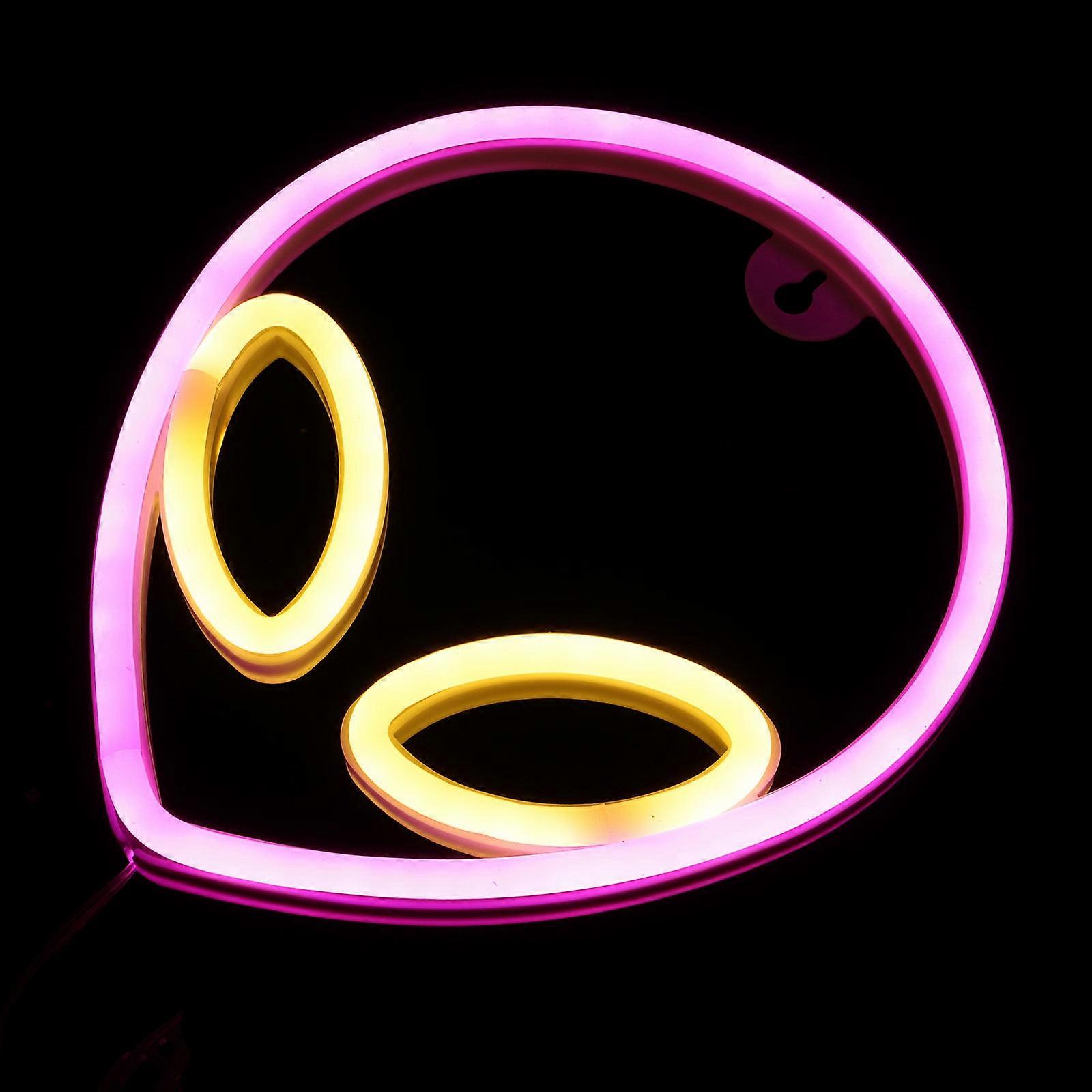 Alien Face Neon Light LED Lamp for Decoration Made of Plastic White Color Perfect for Home Party