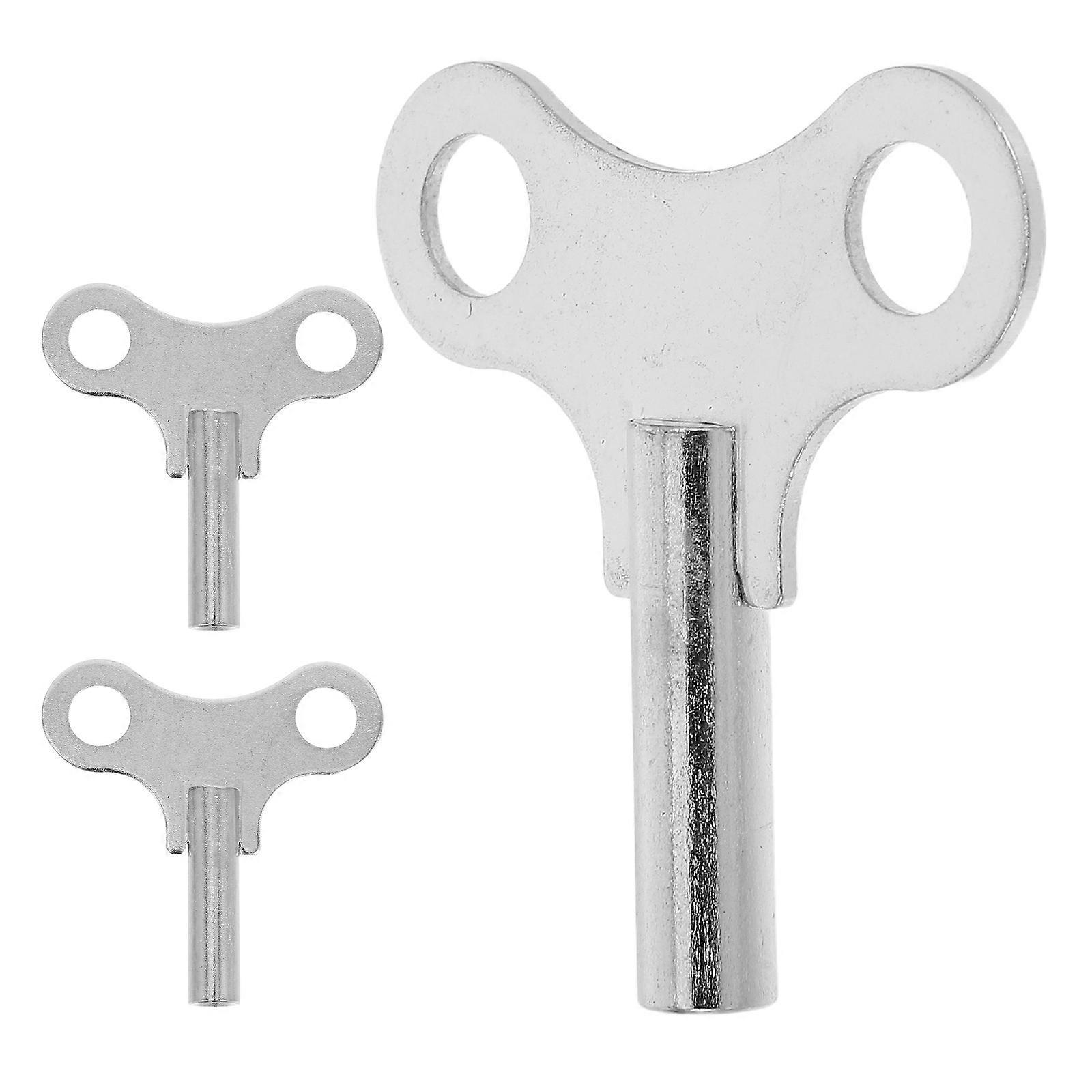 Vintage Clock Key Silver Color 5.5X5.1CM For Clock Mechanism Replacement 3Pcs