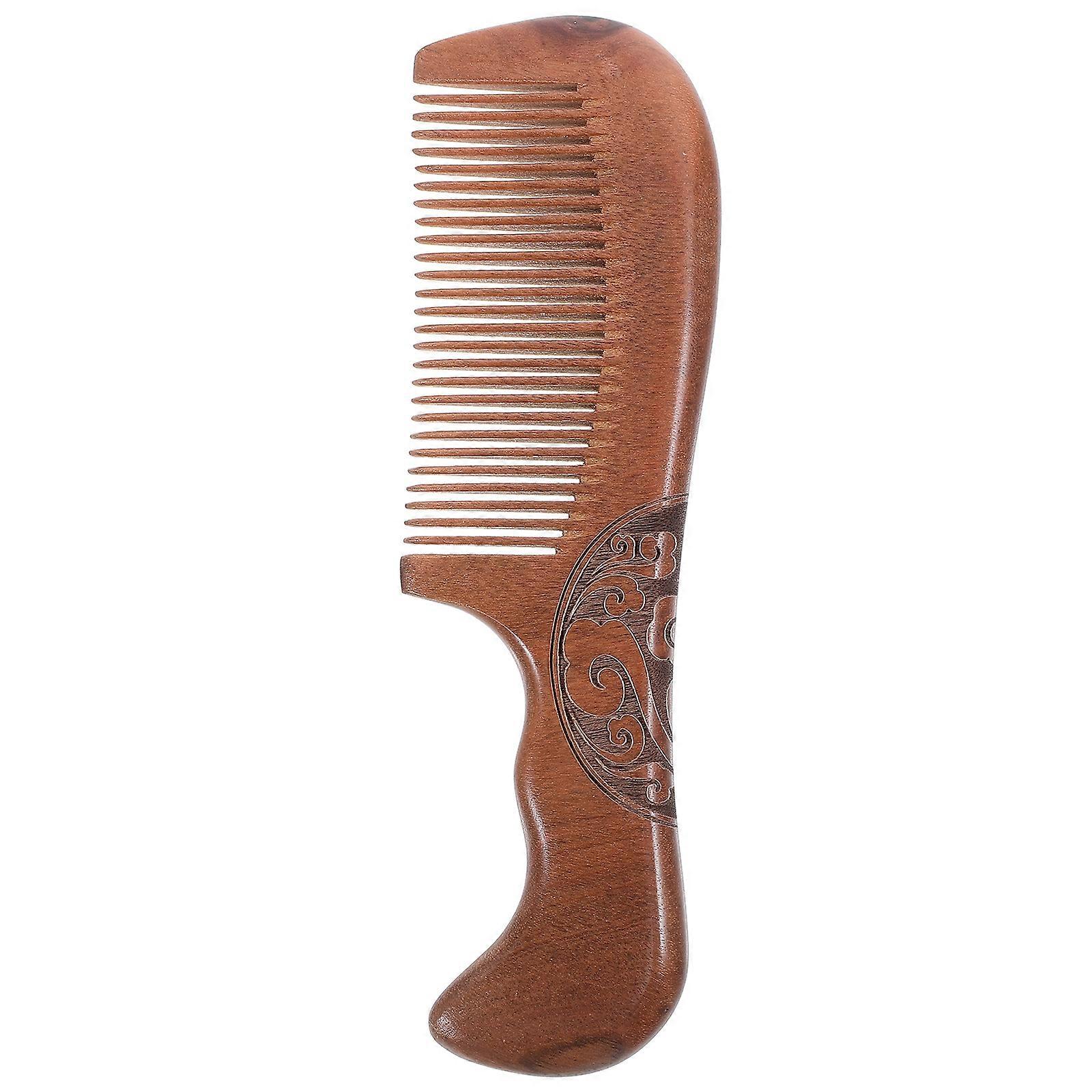 Sandalwood Hair Comb Wide Tooth Combs For Women Massage Scalp Massager Styling Combs Flat Shape 1Set