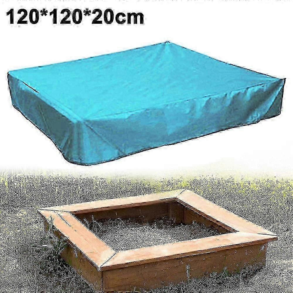 Square Waterproof Sand Pit Cover Dustproof 120*120*20cm-Blue