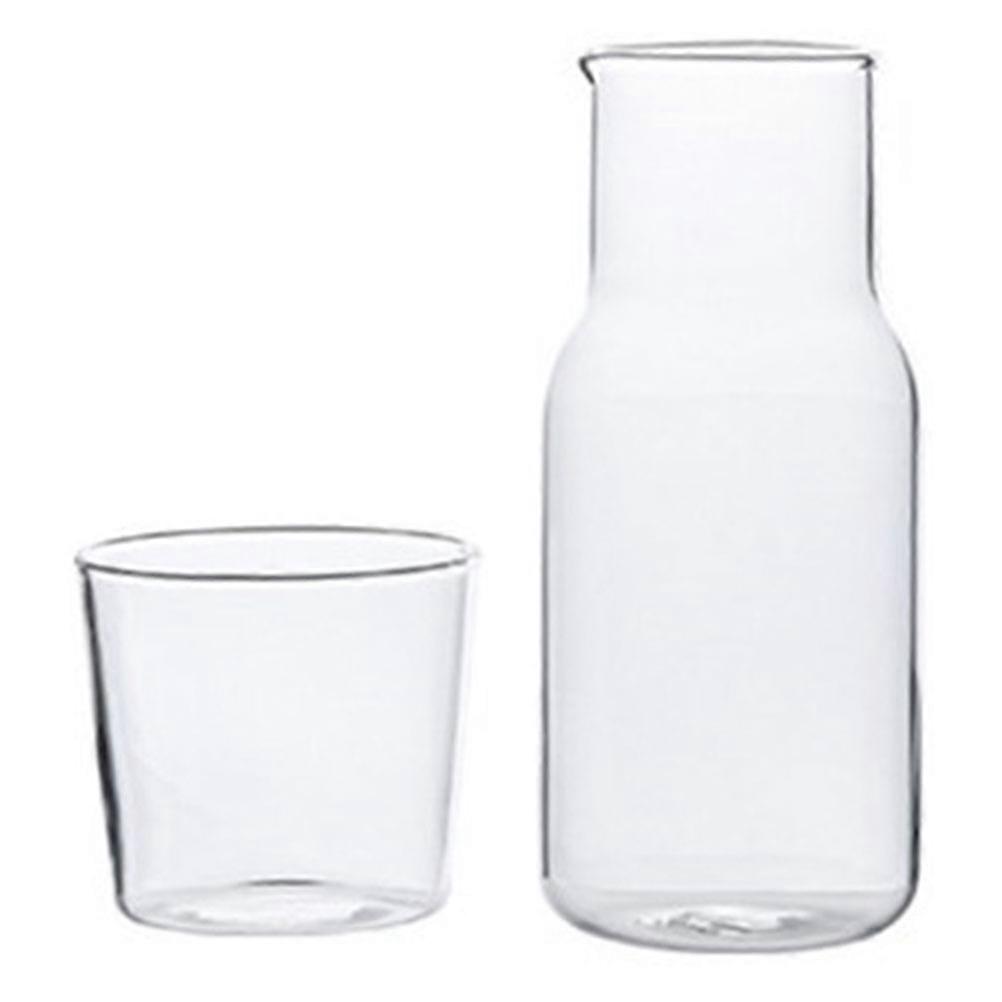 Glass Kettle Beverage Pitcher with Lid Entertaining Guests Transparent 17X7.4X7.4CM Cold Resistance 1 Set