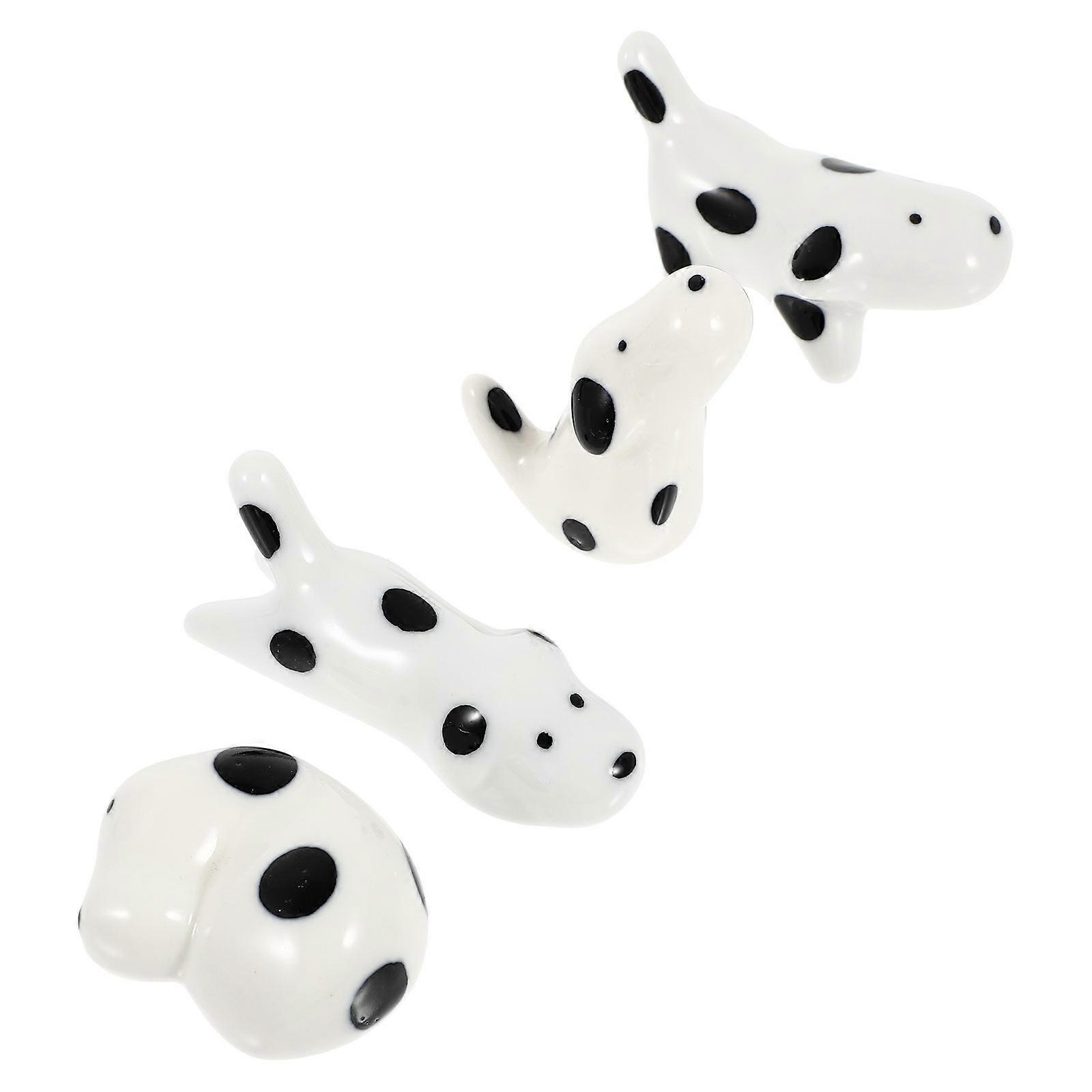 Ceramic Chopsticks Stand Puppy Shape Holder for Dining Table 4 Pieces